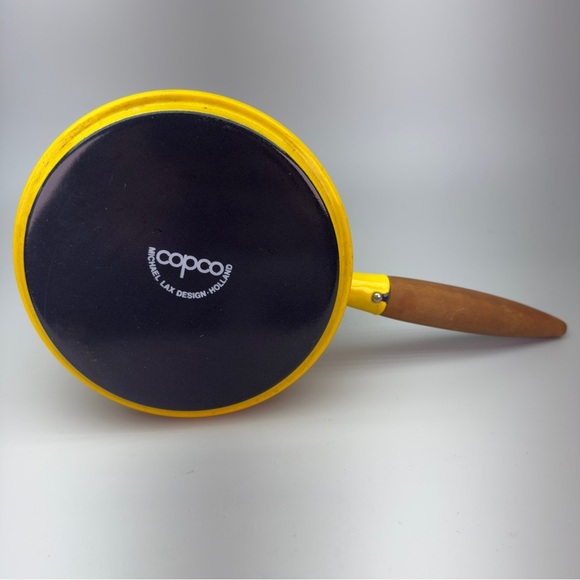 Vintage Copco Yellow Enamel Fondue Pot - Picture 12 of 13